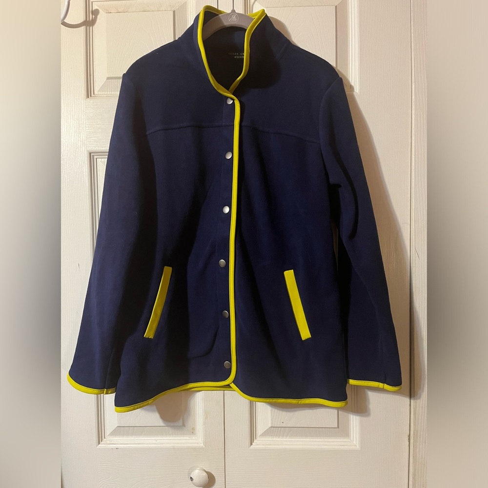 Susan Graver Weekend Fleece Button Up Jacket Size XXS
